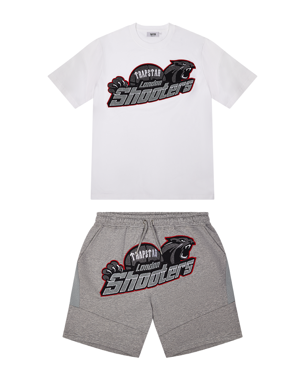 Trapstar Shooters Short Set - White/Grey/Red