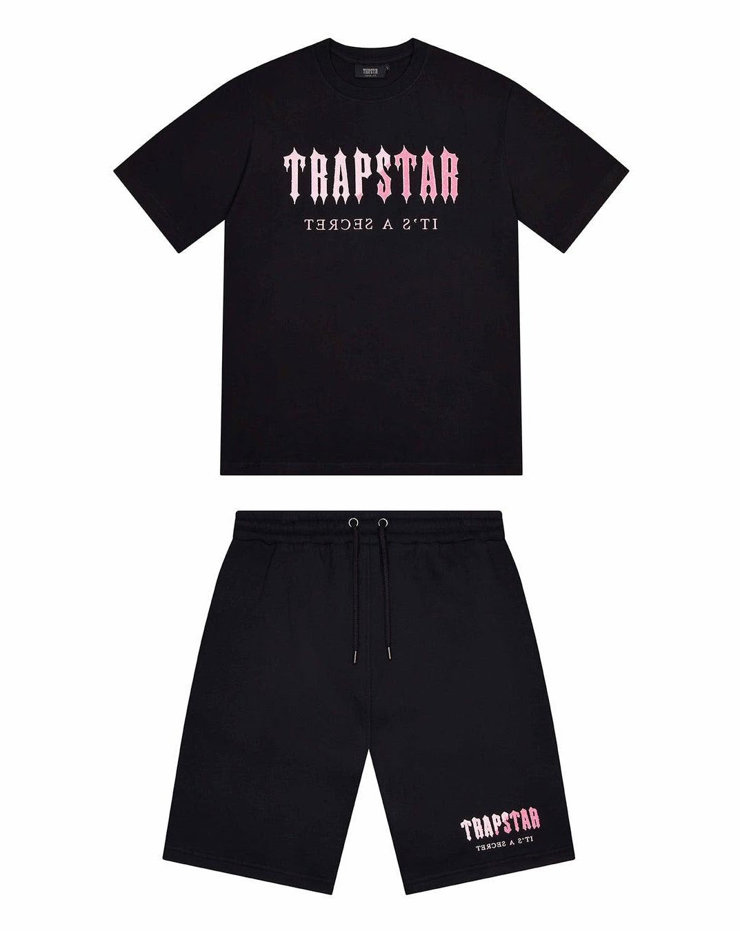 Trapstar Chenille Decoded Short Set - black/Pink