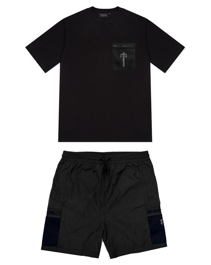 Trapstar Irongate Mesh Pocket Short Set - Black/white