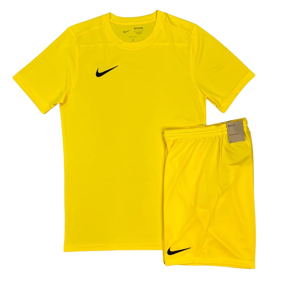 Junior Nike Dri-Fit Short Set - Tour Yellow