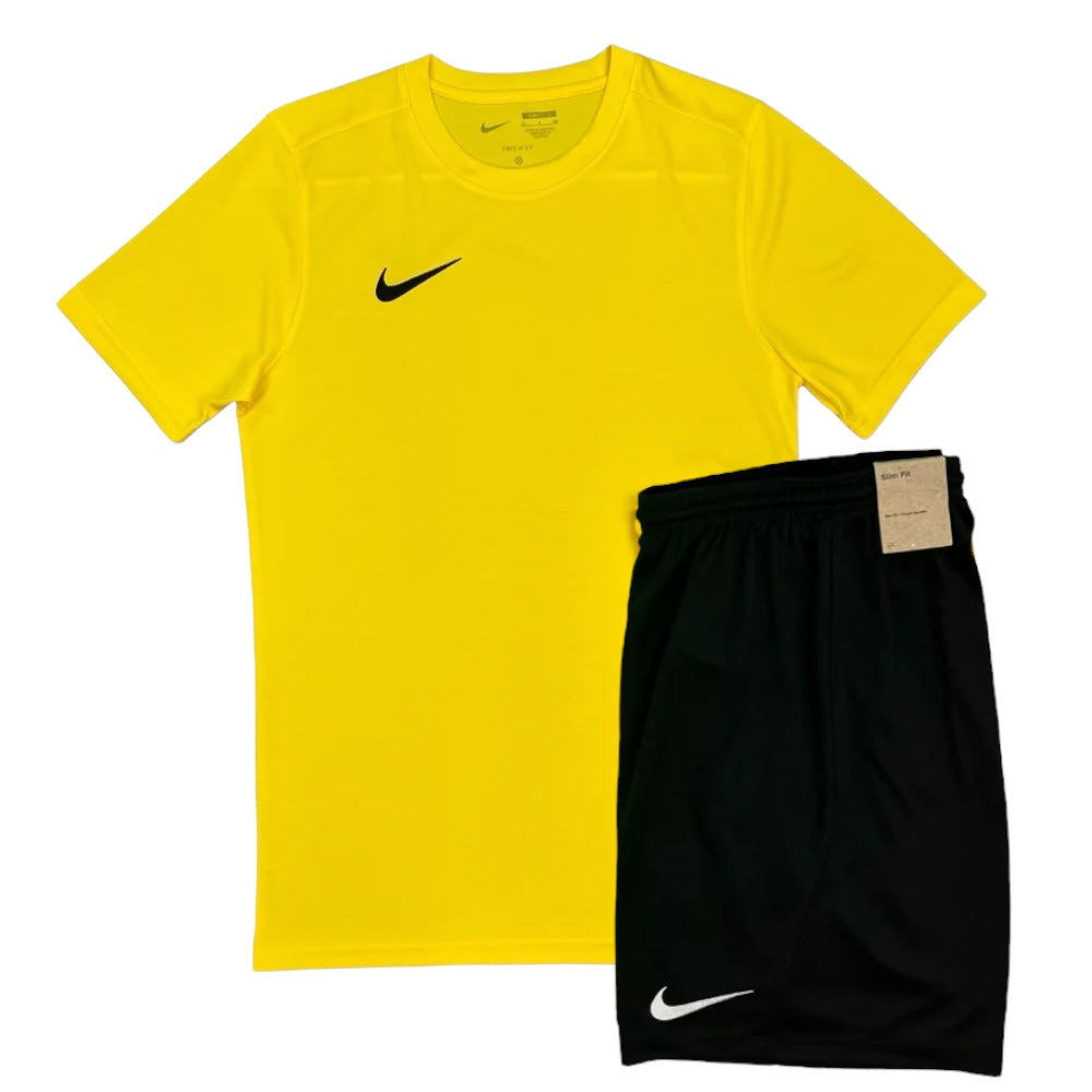 Junior Nike Dri-Fit Short Set - Tour Yellow/Black