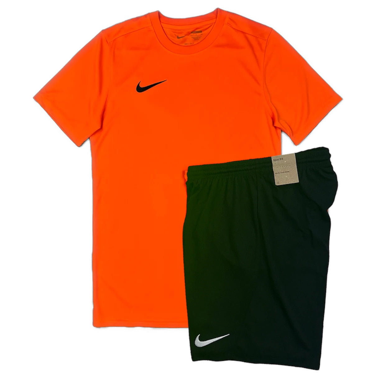 Junior Nike Dri-Fit Short Set - Safety Orange/Black