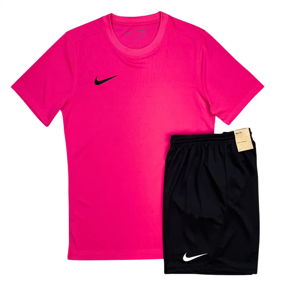 Junior Nike Dri-Fit Short Set - Vivid Pink/Black
