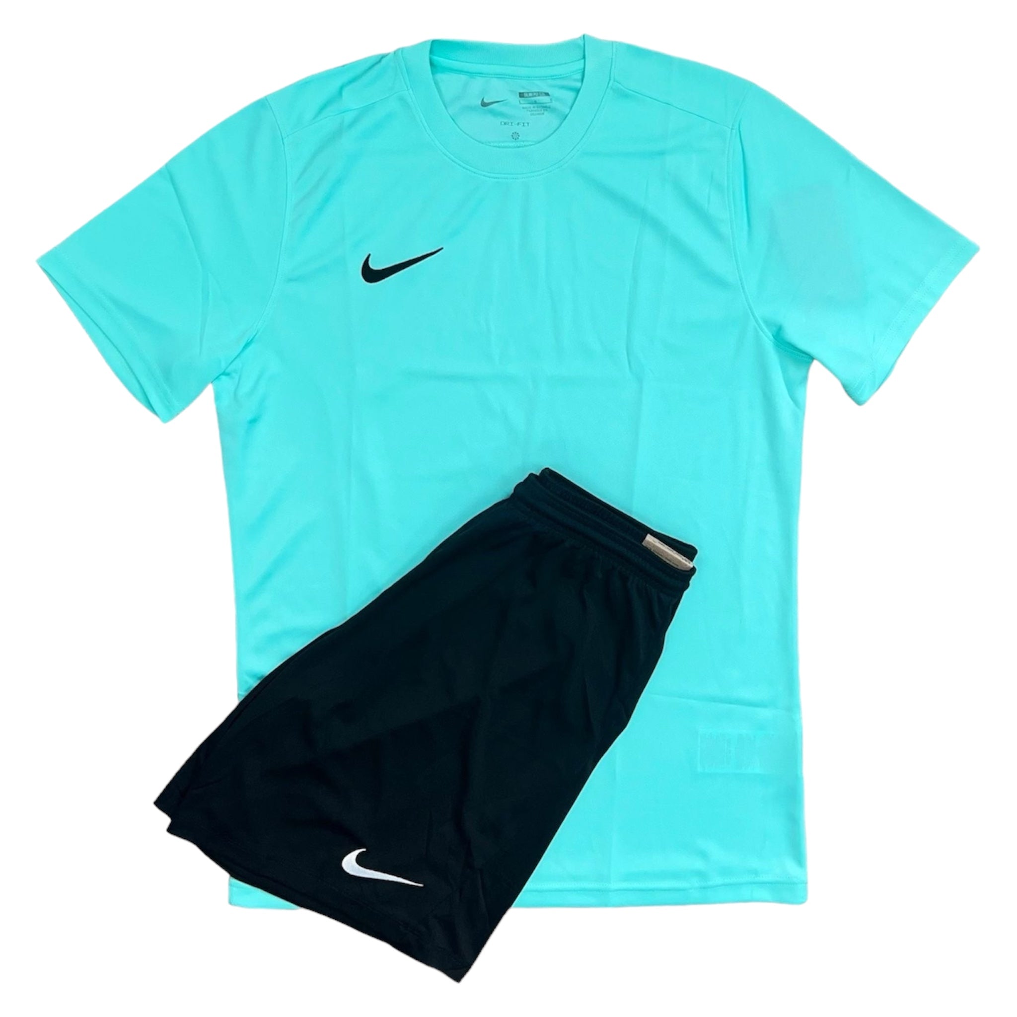 Junior Nike Dri-Fit Short Set - Hyper Turquoise/Black