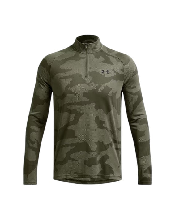 Under Armour Jacquard 1/4 Zip - Khaki Green Camo