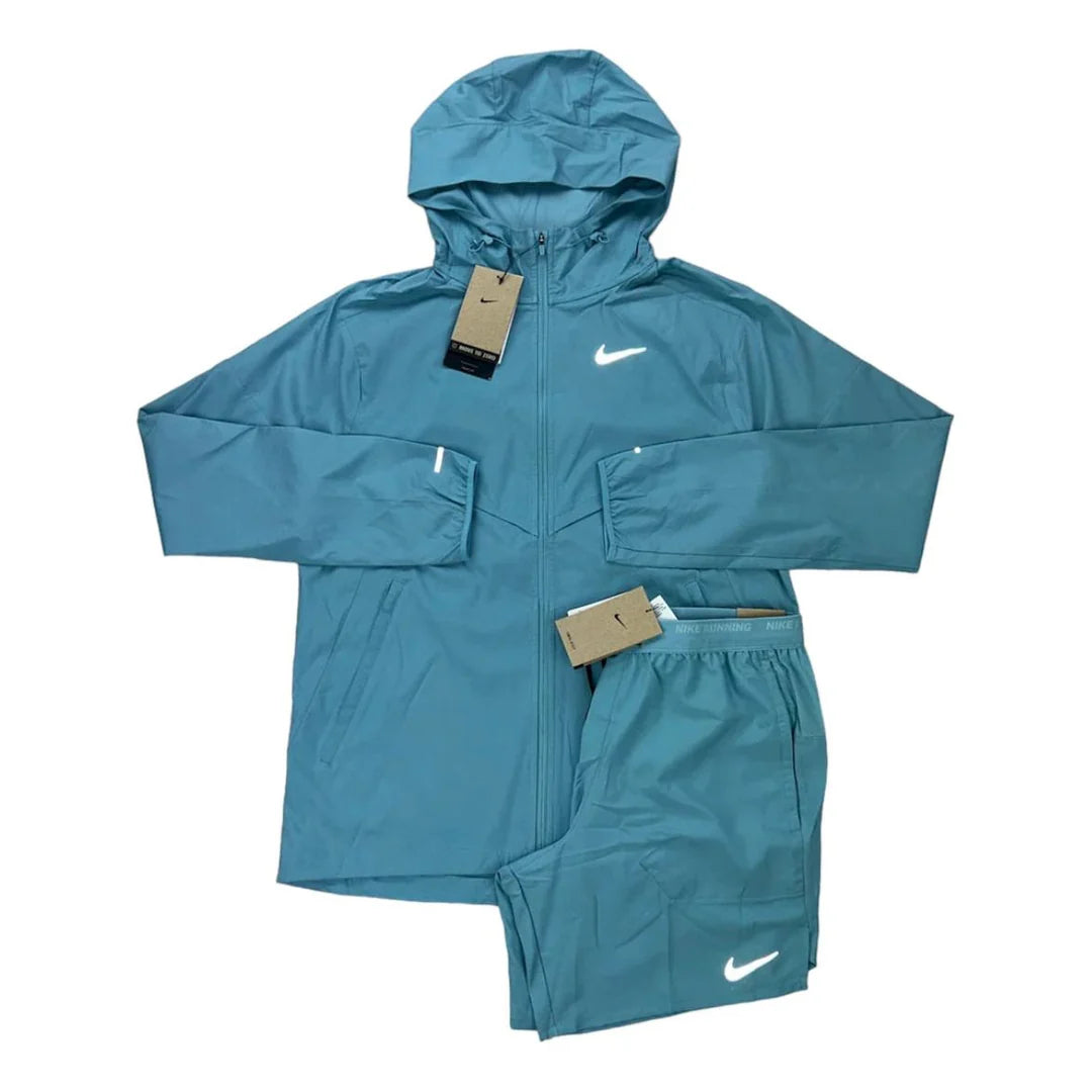Nike Windrunner & Shorts Set - Denim Turquoise